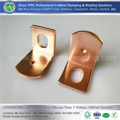 Bilah kontak tembaga dari tutup sekering
