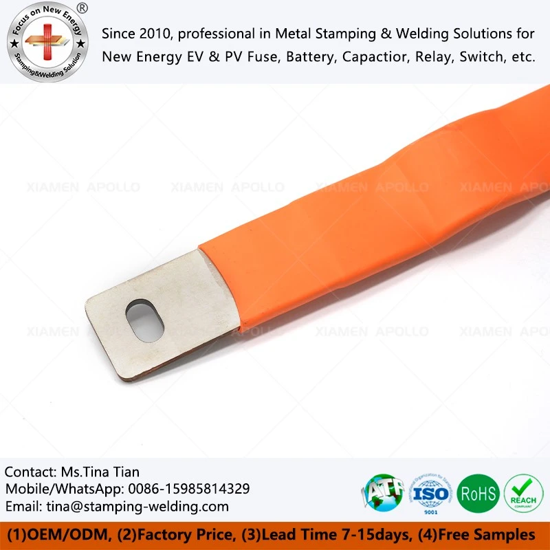 Copper Busbar with Tin Plated Heat Shrink Tubing