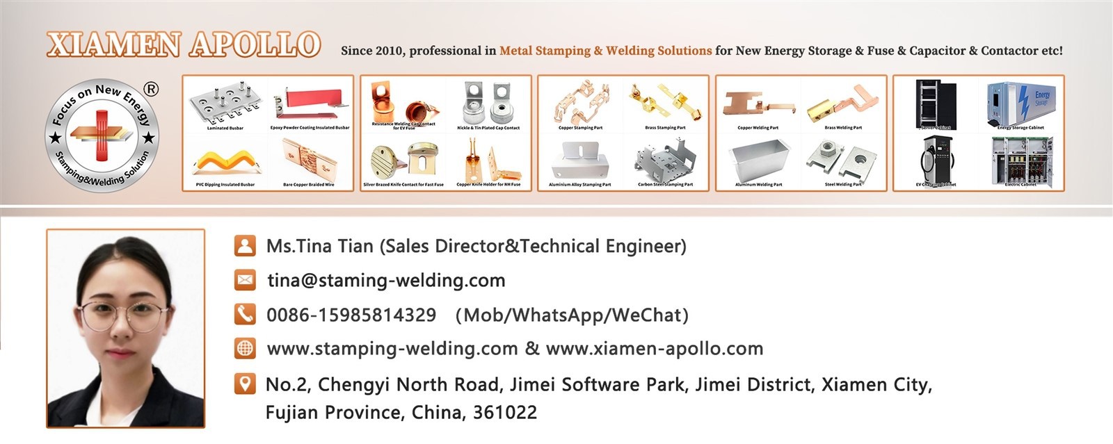 Ms Tina from Xiamen Apollo Ms Tina from Xiamen Apollo